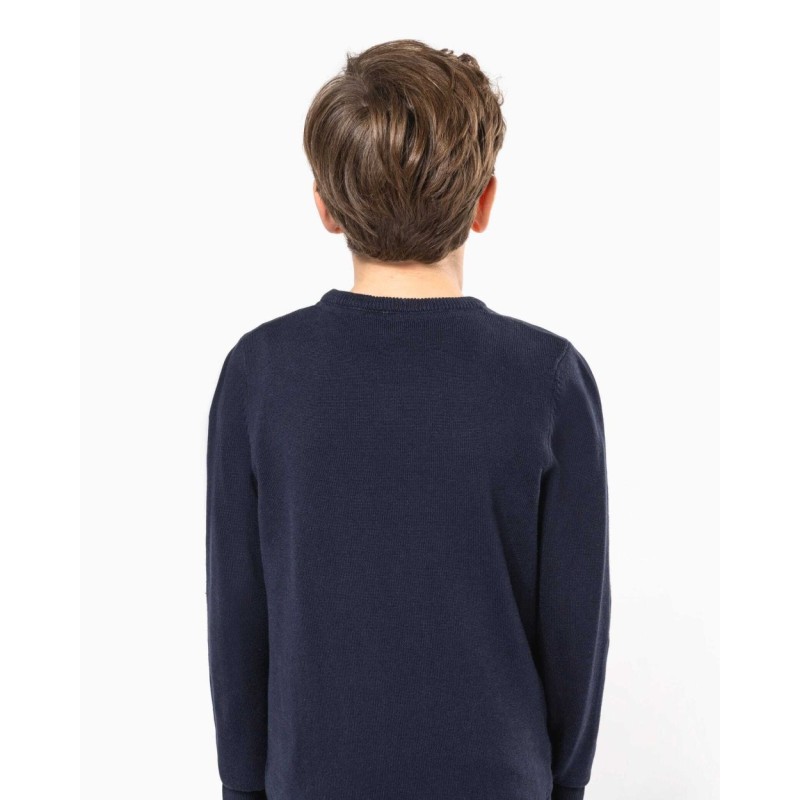 Pull Col V Bleu Marine avec logo Argenteuil
