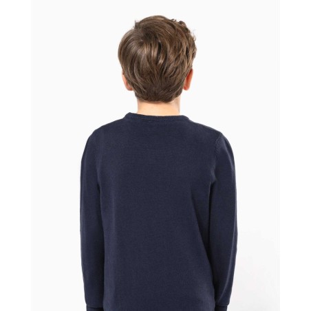 Pull Col V Bleu Marine avec logo Argenteuil