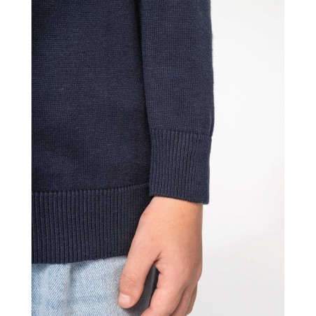 Pull Col V Bleu Marine avec logo Argenteuil