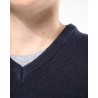 Pull Col V Bleu Marine avec logo Argenteuil