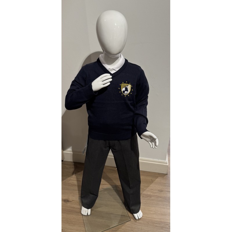 Pull Col V Bleu Marine avec logo Argenteuil