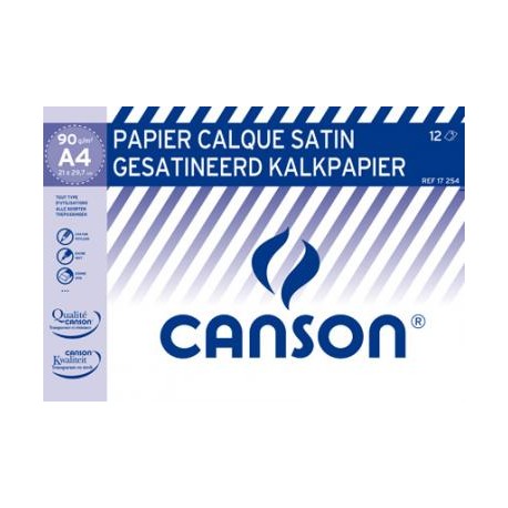 PAPIER CALQUE en pochette de 12 A4