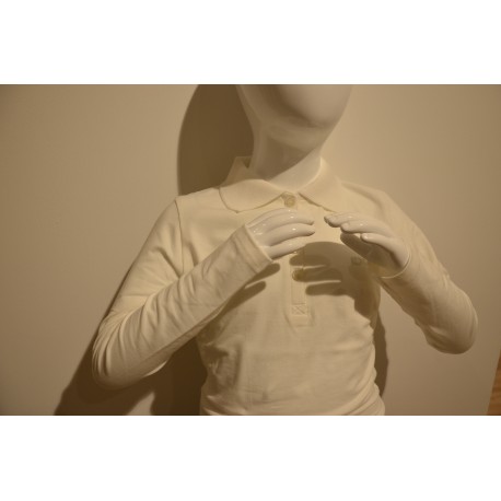 polo longue manche blanc cassé