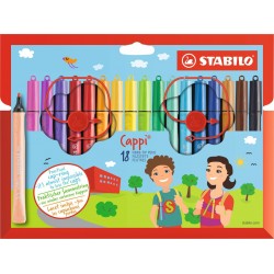 Marqueurs pointe moyenne Stabilo Cappi 18 pce