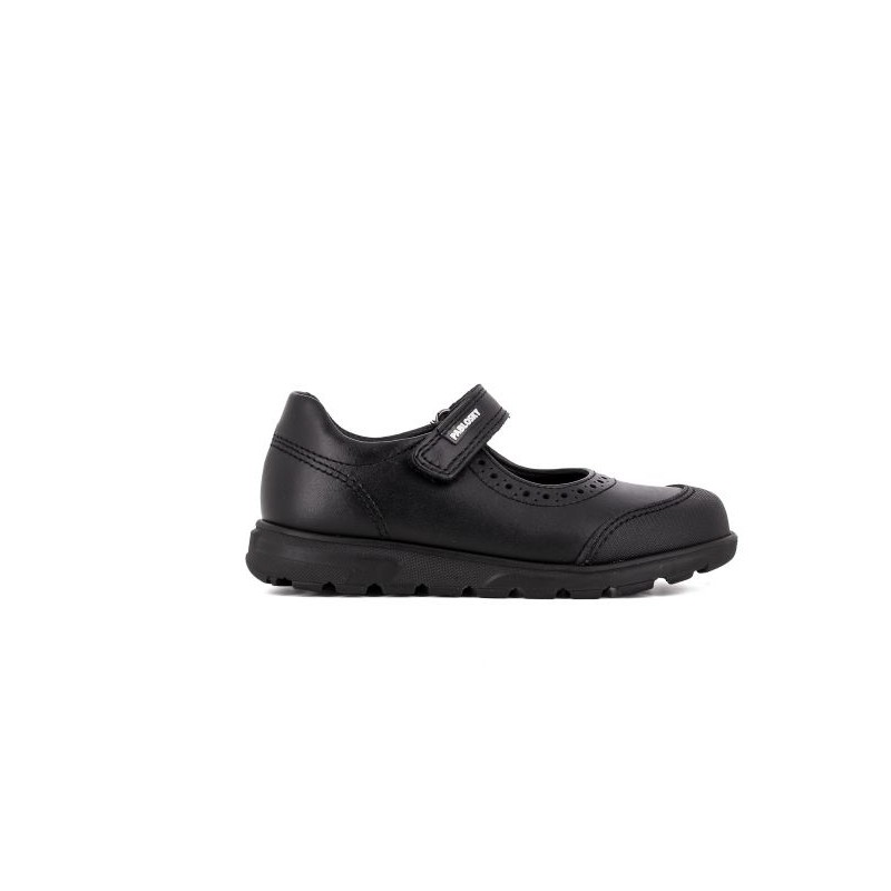 Schoolgirl ballerina with velcro ( Black )
