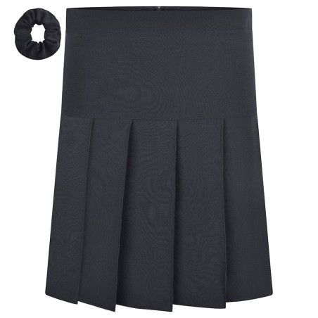 Stretch Pleated Skirt - Regular Length Navy