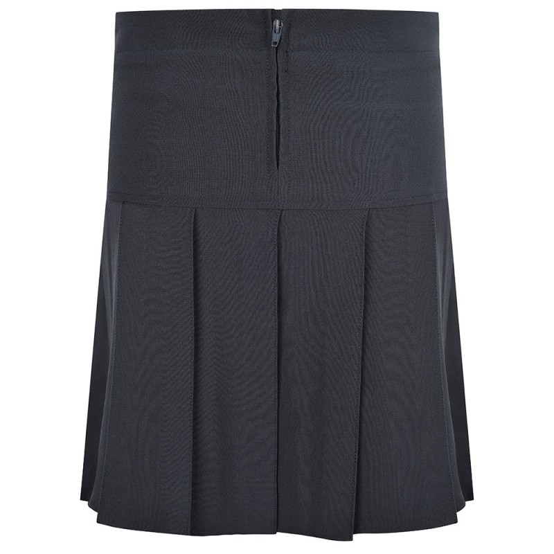Stretch Pleated Skirt - Regular Length Navy