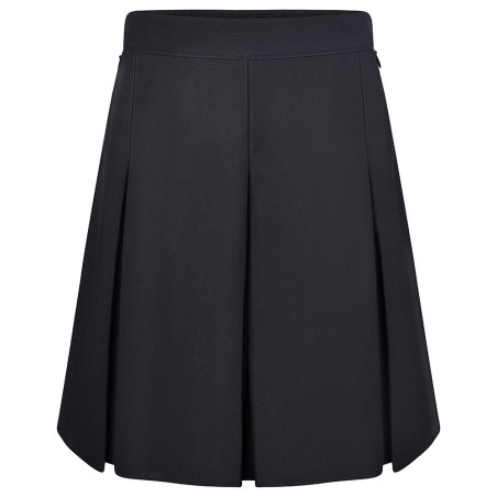 New Stitched Down Box Pleat Skirt Navy