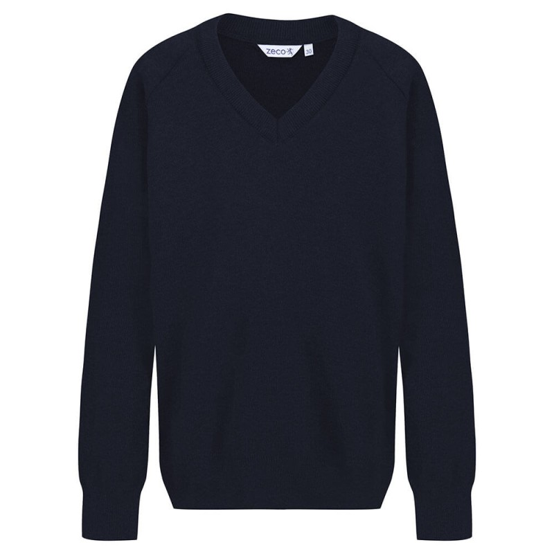 50/50 Knitted V-Neck Jumper Navy